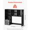 3-Tier Desktop Bookshelf Wood Storage Organizer with Fabric Drawers for Office Home Dorm